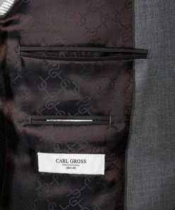 Carl Gross Anzug 90-0S0/325062+339593/81 Modern Fit, Schurwolle Super110, Grau meliert, Grau -Anzüge & Westen Verkäufe 359278 norm6