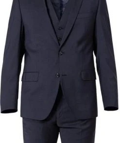 bugatti Anzug 99801/793000+780200+788300/390 Anzug mit Weste, Modern Fit, Merinowolle, Marineblau, Marine -Anzüge & Westen Verkäufe 359306 norm2