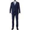bugatti Anzug 99801/793000+788300+780200/380 Anzug mit Weste, Modern Fit, Merinowolle, Nachtblau
