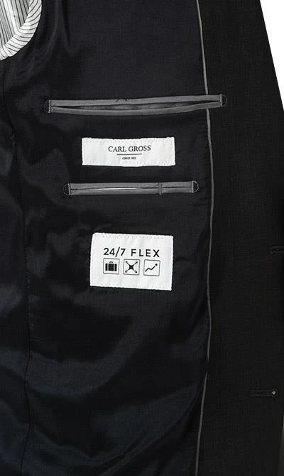 Carl Gross Anzug 30-031S0/325031+338343/83 Reise-Anzug, Regular Fit, Schurwoll-Stretch, Graphit 9 Carl Gross Anzug 30-031S0/325031+338343/83 Reise-Anzug, Regular Fit, Schurwoll-Stretch, Graphit – Bild 7