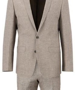 ROY ROBSON 000041091057400+001041091056500/A250 Anzug, Slim Fit, Leinen, Beige meliert, Beige -Anzüge & Westen Verkäufe 362237 norm2