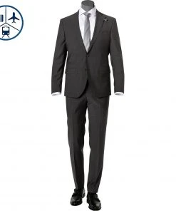 BALDESSARINI Anzug B0 14061+17050.8828/9209 Reise-Anzug, Modern Fit, Schurwolle, Grau meliert, Grau