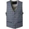 ROY ROBSON Weste 005045041466100/H420 Baumwolle-Leinen, Mittelblau kariert, Mittelblau
