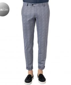 CG Hose Clow 11-234J3/239333/62 Slim Fit, Mikrofaser, Blau kariert, Blau