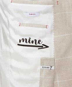 CG Anzug Paul SV+Paco 11-077N3/225222+230053/22 Slim Fit, Leinen-Wolle, Beige kariert, Hellbeige -Anzüge & Westen Verkäufe 364551 norm6