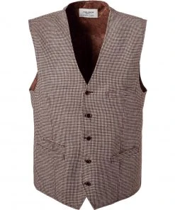 Carl Gross Weste Wilson-G 11-195S6/145180/72 Wolle-Leinen, Braun gemustert, Braun