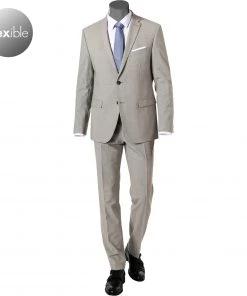 Pierre Cardin Anzug 52261+72240/850/55821/7830 Regular Fit, Schurwoll-Stretch Futureflex, Beige meliert, Beige