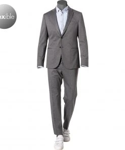 BOSS Anzug Norwin-Banks 50450433+442/041 Slim Fit, Jersey halbgefüttert, Silber meliert, Silber