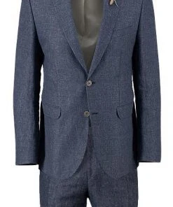CG Anzug Paul SV/Paco 11-071N0/225222+230053/62 Slim Fit, Leinen, Jeansblau meliert, Blau -Anzüge & Westen Verkäufe 366485 norm2
