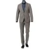ROY ROBSON 000041471021700+001041471232500/A250 Anzug, Slim Fit, Schurwolle-Leinen, Braun kariert, Beige-khaki