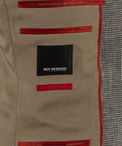 ROY ROBSON 000041471021700+001041471232500/A250 Anzug, Slim Fit, Schurwolle-Leinen, Braun kariert, Beige-khaki -Anzüge & Westen Verkäufe 367342 norm6