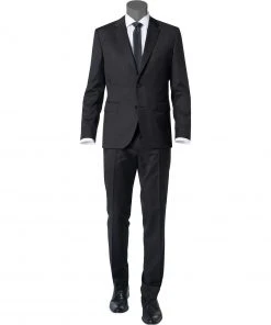 BOSS Anzug Johnstons/Lenon 50318521+50318825/001 Anzug Johnstons-Lenon, Regular Fit, Schurwolle Super120 GUABELLO, Schwarz , Black