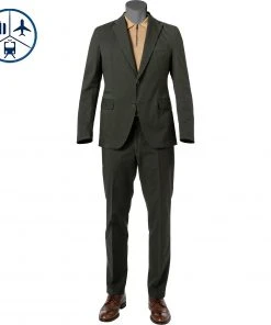Windsor Anzug Solaro-Sino 30020762/302 Shaped Fit, Baumwollle-Leinen, Dunkelgrün