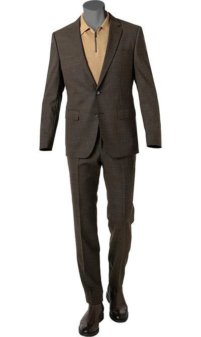 BOSS Anzug Huge-Genius 50460491+474/308 Slim Fit, Schurwolle, Braun meliert, Braun 4 BOSS Anzug Huge-Genius 50460491+474/308 Slim Fit, Schurwolle, Braun meliert, Braun – Bild 2