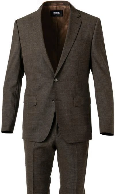 BOSS Anzug Huge-Genius 50460491+474/308 Slim Fit, Schurwolle, Braun meliert, Braun 5 BOSS Anzug Huge-Genius 50460491+474/308 Slim Fit, Schurwolle, Braun meliert, Braun – Bild 3