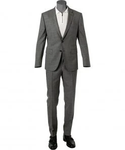 BOSS Anzug Huge-Genius 50460491+474/030 Slim Fit, Schurwolle, Grau meliert, Grau