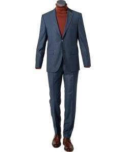BOSS Anzug Jasper-Leon 50460507+516/425 Regular Fit, Schurwolle, Blau meliert, Blau