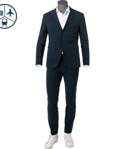 HUGO Anzug Hug-Tec 50457172/402 Reise-Anzug Hug-Tec, Slim Fit, Mikrofaser waschbar, Dunkelblau