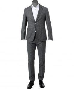 BOSS Anzug Hanry/Genius 50458811+60306/030 Anzug Hanry-Genius, Slim Fit, Schurwoll-Stretch, Grau gemustert, Grau