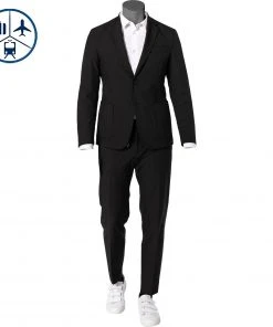 BOSS Anzug Hanry-Genius 50460650+671/001 Reise-Anzug Hanry-Genius, Slim Fit, MIkrofaser-Stretch, Schwarz