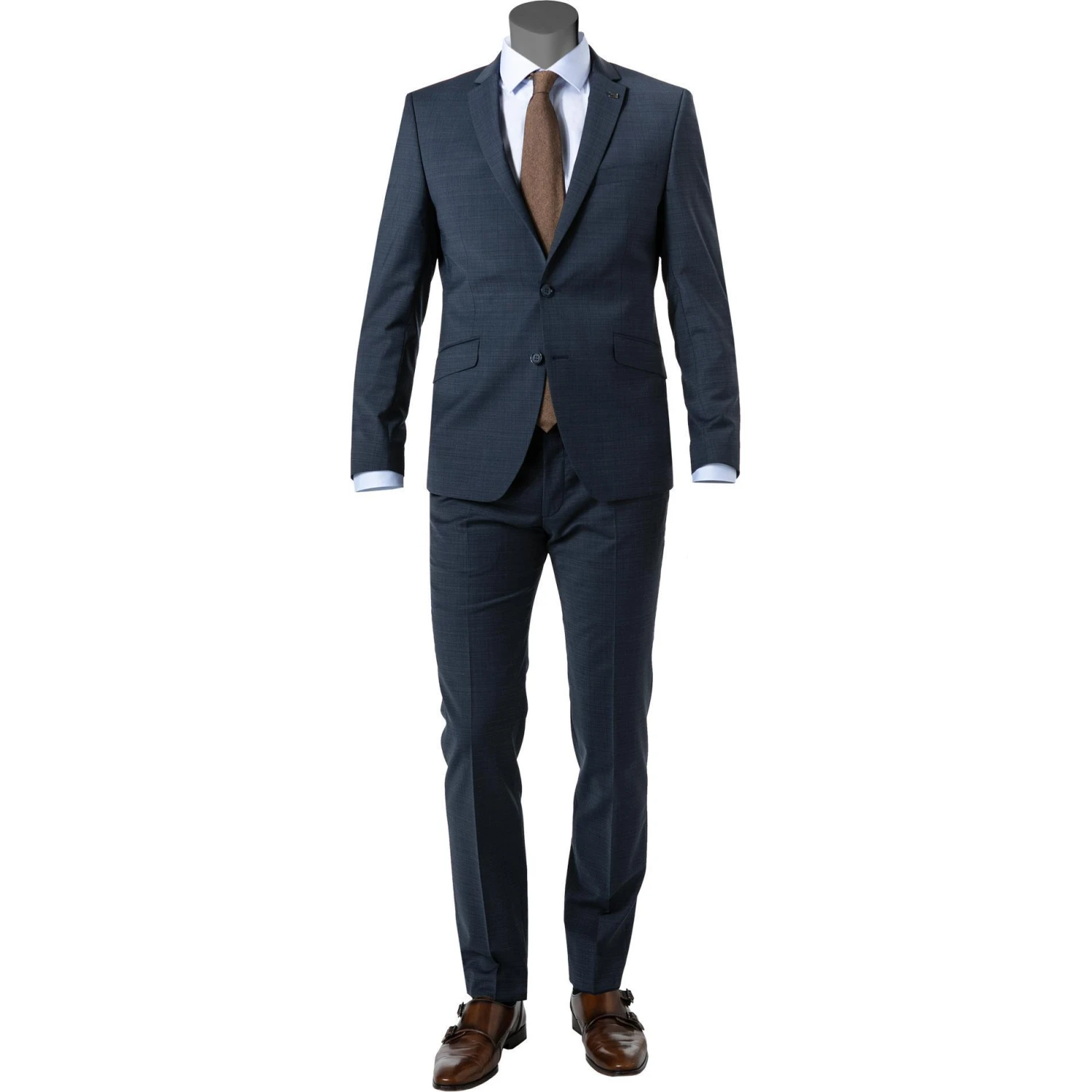 DIGEL Anzug Allan-Apollo 128001+118001/99725/22 Slim Fit, Schurwoll-Stretch, Dunkelblau meliert, Dunkelblau 3 DIGEL Anzug Allan-Apollo 128001+118001/99725/22 Slim Fit, Schurwoll-Stretch, Dunkelblau meliert, Dunkelblau