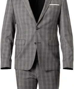 DIGEL Nate-Nanno 120296+110141/99727/45 Anzug, Extra Slim Fit, Viskose-Stretch, Grau kariert , Mittelgrau -Anzüge & Westen Verkäufe 375081 norm2