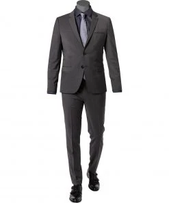 HUGO Anzug Arti-Hesten 50446523+520/028 Extra Slim Fit, Schurwoll-Stretch, Grau meliert, Grau