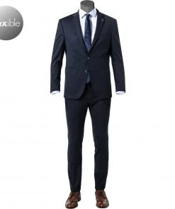 DIGEL Anzug Edison-Sergio 120163+110219/99770/20 Modern Fit, Jersey waschbar, Navy