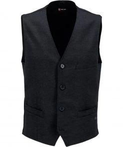 CG Weste Morin 00-151J3/440023/63 Slim Fit, Mikrofaser, Dunkelblau meliert, Dunkelblau