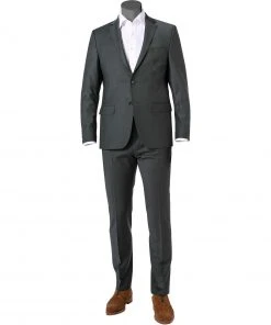 Daniel Hechter Anzug 15231+25230/112180/580 Modern Fit, Schurwoll-Stretch, Graugrün meliert, Graugrün