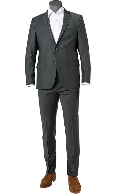 Daniel Hechter Anzug 15231+25230/112180/580 Modern Fit, Schurwoll-Stretch, Graugrün meliert, Graugrün 4 Daniel Hechter Anzug 15231+25230/112180/580 Modern Fit, Schurwoll-Stretch, Graugrün meliert, Graugrün – Bild 2
