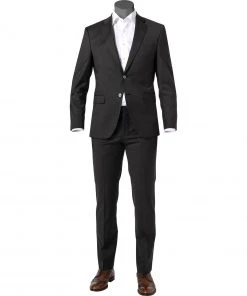 BOSS Anzug Jasper-Leon 50460471+465/203 Regular Fit, Schurwoll-Stretch, Graubraun, Grau-braun