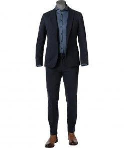 BOSS Anzug Hanry-Genius 50459993+60310/410 Slim Fit, Baumwoll-Stretch, Navy