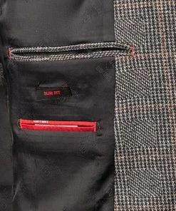 CG Anzug Cirk SV-Clow 12-009J3/225352+239333/82 Slim Fit, Jersey, Navy-braun kariert, Navy-braun -Anzüge & Westen Verkäufe 377661 norm6