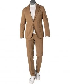 BOSS Anzug Hanry+Genius 50459993+50460310/268 Anzug Hanry-Genius, Slim Fit, Baumwoll-Stretch, Beige