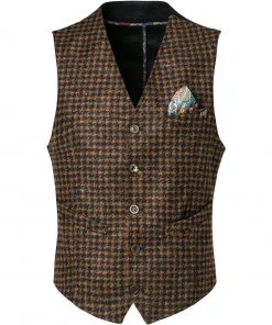 BOB Weste DRUG533 T533/nachtblau-beige Wolle ungefüttert