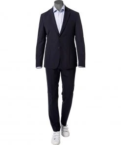 BOSS Anzug Hanry/Genius 50464680+65659/404 Anzug Hanry-Genius, Slim Fit, Mikrofaser ungefüttert, Dunkelblau