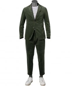 BOSS Anzug Hanry/Perin-Pleat 50464603+590/360 Slim Fit, Cord, Grün