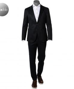 JOOP! Anzug Hustle-Bax 30028782+783/402 Slim Fit, Jersey, Dunkelblau kariert, Dunkelblau