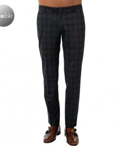 JOOP! Hose Blayr 30028820/402 Slim Fit, Jersey, Dunkelblau kariert, Dunkelblau