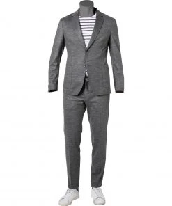 BOSS Anzug Hanry/Genius 50464701+70940/041 Slim Fit, Jersey halbgefüttert, Silbergrau meliert, Silber