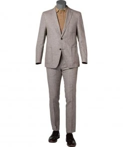 Carl Gross Anzug 21-171N0/127952+139483/71 Leinen halbgefüttert, Beige meliert, Greige