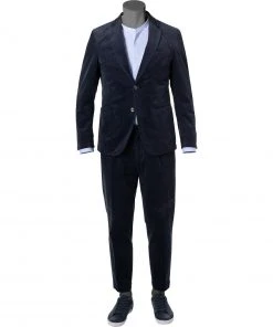 BOSS Anzug Hanry/Perin-Pleat 50464603+590/404 Slim Fit, Cord, Dunkelblau