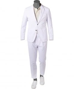 BOSS Anzug Hanry/Perin-Pleat 50464603+590/100 Slim Fit, Cord, Weiß