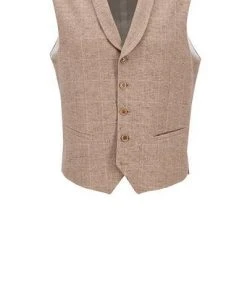 CG Anzug 15-004S3/225222+242340+230053/22 Sakko, Slim Fit, Baumwolle, Sand kariert, Sand -Anzüge & Westen Verkäufe 384198 norm4