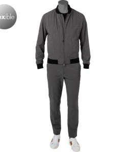 BOSS Anzug Hanry/Genius 50468913+8921/030 Anzug Hanry-Genius, Slim Fit, Mikrofaser, Grau meliert, Mittelgrau