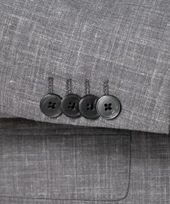 BOSS Anzug Jasper/Leon 50469527+9508/030 Regular Fit, Wolle-Leinen, Mittelgrau meliert, Mittelgrau -Anzüge & Westen Verkäufe 384605 norm4