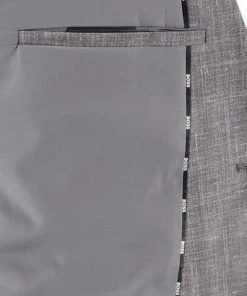 BOSS Anzug Jasper/Leon 50469527+9508/030 Regular Fit, Wolle-Leinen, Mittelgrau meliert, Mittelgrau -Anzüge & Westen Verkäufe 384605 norm6